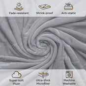 Wholesale - 90"X90" SUNSHINE GREY QUEEN SIZE THROW BLANKET, UPC: 860004288435